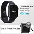 thumbnail image 2 of JETech Waterproof Case with Screen Protector for Apple Watch Series 9 8 7 45mm, Built-in Tempered Glass Film Hard PC Bumper Full Protective Cover, 2 Pack (Black), 2 of 6
