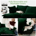 thumbnail image 5 of Corduroy Couch U-Shape 3 Seater Sectional Sofa, Living Room Couch with Deep Seats & French Edges, Modular Cloud Couch with Big Pillows, Slipcovered for Apartment, Green, 5 of 15
