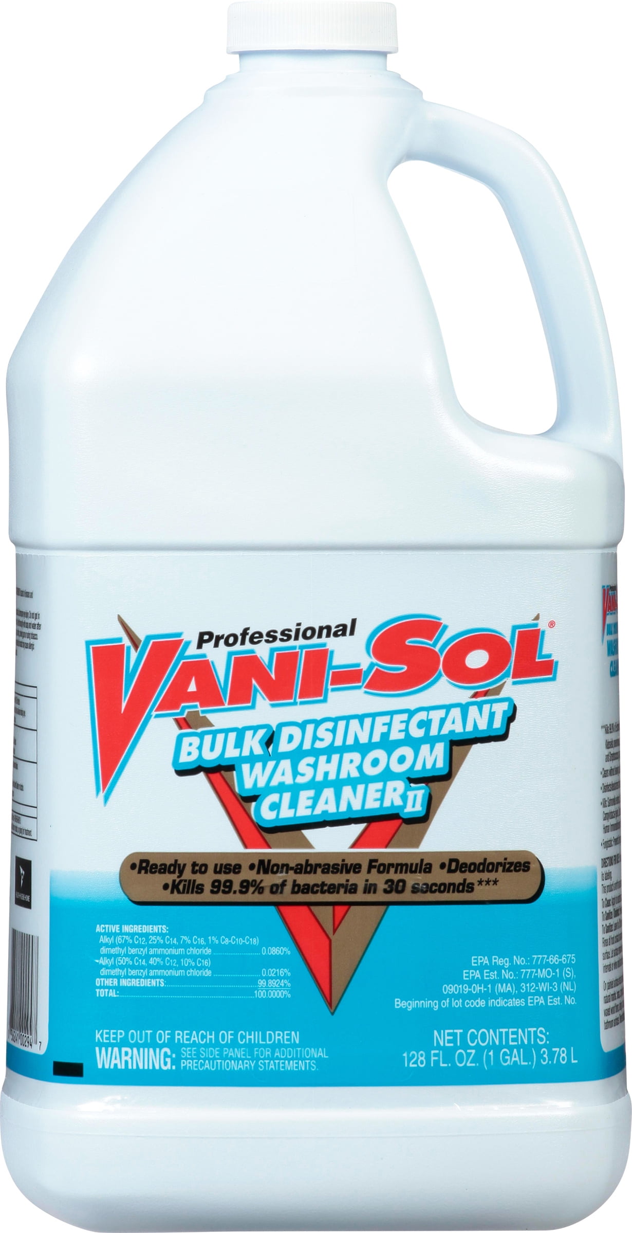 VANI-SOL Professional Disinfectant Washroom Cleaner, 1 gal Bottle