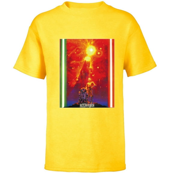 Star Wars Return of the Jedi Starfall Japan Vintage Poster - Short Sleeve T-Shirt for Kids - Customized-Yellow