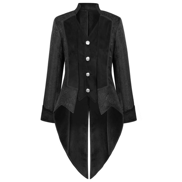 Styesk Vestes pour Hommes Hommes Patchwork Col Rabattu à Manches Longues Costume Cosplay Manteau Queue-de-Pie