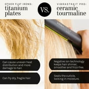 Vibrastrait Pro Professional 1.75 Inch Ceramic Tourmaline Flat Iron Hair Straightener, Vibrating Ionic, Black