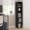 Black, variant on Furinno FULDA 5-Tier 10-In Width Narrow Bookcase 9.3 x 9.8 x 51.9 Amber Pine