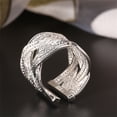 thumbnail image 3 of NUZYZ Silver Plate Claw Ring Woven Mesh Jewelry Gift US 8, 3 of 8