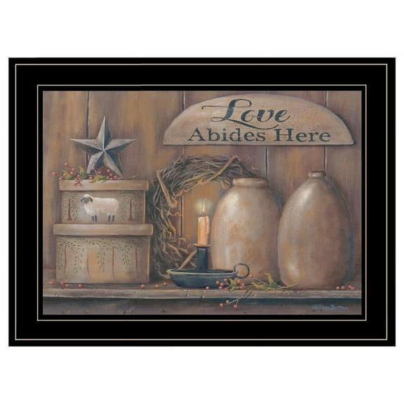 Love Abides Here Shelf By Pam Britton Printed Wall Art Wood Multi-Color