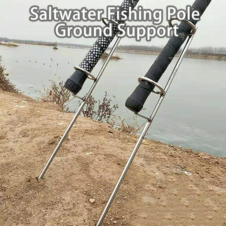 Eatbuy 4PCS Fishing Rod Ground Holder, 32cm Foldable Fishing Rod Stand,  Ground Inserted Holder Stand Pole Bracket Tackle for Fishing(32x4.5x4.5cm)