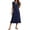 v#93Dark Blue407, variant on Womens Dresses Solid Color Short Sleeve V-Neck Henley Buttons With Side Slit Design Ankle-Length Slim Fit Soft Fabric For Summer Beach Leisure Dress,Red,Xxl