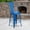 Blue, variant on Emma + Oliver 4 Pack 24" High Copper Metal Indoor-Outdoor Counter Height Stool with Back