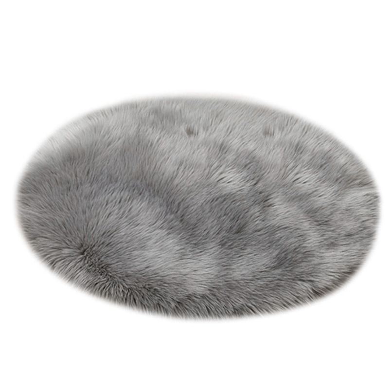 Artificial Wool Faux Fur Hairy Carpet Round Rug Chairs Cover Bedroom Floor Mat 