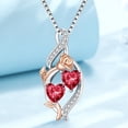 thumbnail image 7 of Taioiat Double Birthstone Necklaces for Women 18K Gold Plated Birthstone Rose Flower Jewelry Anniversary Valentines Day Mother's Day Birthday Gifts for Her Wife Girlfriend Mom, 7 of 7