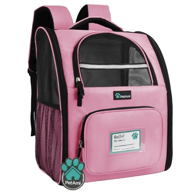 Mochila Portadora para Perros PetAmi para Gato y Cachorro hasta 8 kg Rosa