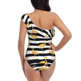 thumbnail image 5 of Easygdp Gold Flamingo Women's One Shoulder Ruffle Monokini Bathing Suits with Removable Chest Pad, Quick Drying - XX-Large, 5 of 8