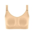 thumbnail image 3 of Push up Womens Wirefree Bras No Underwire Plus Size Full Coverage Supportive Bras Women Underwear with Build in Bras Beige 3XL, 3 of 7