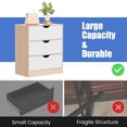 thumbnail image 5 of 3 Drawers Dresser with Fabric PU Drawer, Organizer Dresser with Wood Frame , Small Chest of Drawers for Closet, Living Room, Hallway, Bedroom Oak, 5 of 8