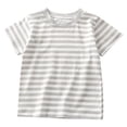 thumbnail image 2 of Boy Shirts Size 8-10Y Kids Striped Short Sleeve Crewneck Tee Soft Stretchy Summer Base Layer Top Toddler Boy Clothes, 2 of 3