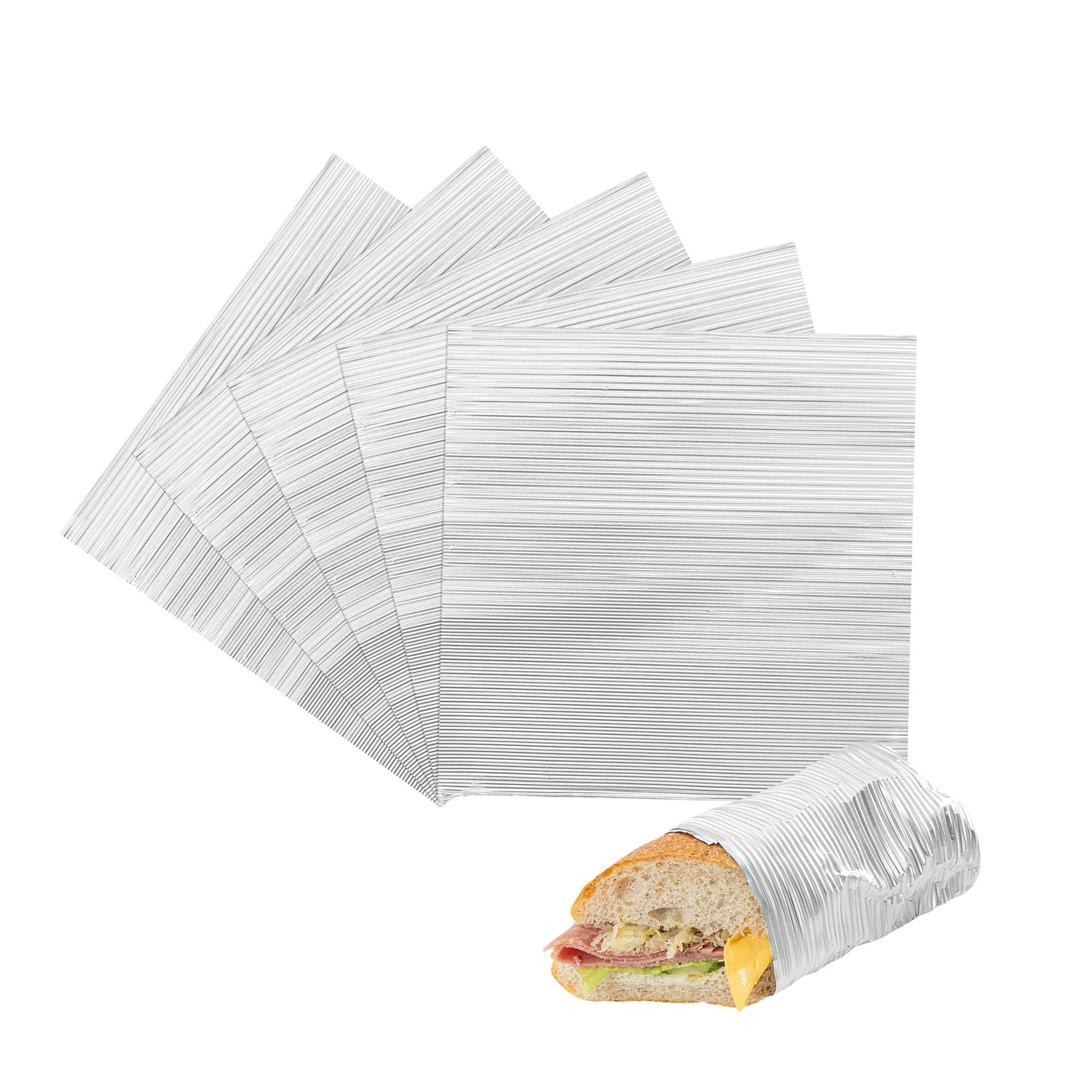 Restaurantware-12" x 12" Rippled Aluminum Foil Food Wrap and Fry Basket Liner: Perfect for Restaurant Take Out, Bakeries, and Food Trucks - Silver Foil Sandwich Wraps - 500-CT