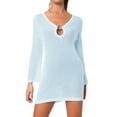 thumbnail image 1 of Vestido de playa de manga larga con detalle de anillos para mujer - Diseño con lazo en la espalda - Prenda sexy para el verano - Tejido transpirable, 1 of 4