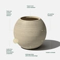 thumbnail image 2 of Veradek Strata Series Sphere Plastic-Stone Round Planter - Sand, 2 Pack, 2 of 9