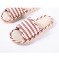 thumbnail image 4 of Pantuflas de lino a rayas suaves para el hogar Volume Four Seasons, pantuflas de lino y algodón para hombre y mujer, 4 of 6
