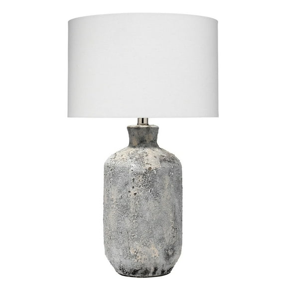 J&D Designs Blaire Transitional Ceramic & Cotton Table Lamp in Gray/Cream