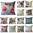 thumbnail image 2 of Fundas de almohada navideñas para el día de la nieve, 40/45/50cm, corona de Adviento, adornos de bolas de árbol, funda de almohada para sofá, decoración del hogar, 2 of 4