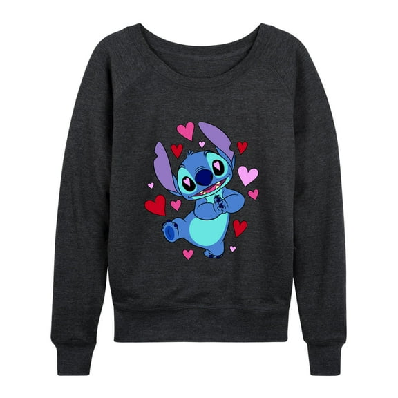 Lilo & Stitch - Heart Eyes Stitch - Women's Lightweight French Terry Long Sleeve Shirt