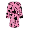 thumbnail image 5 of MEICHEN Plush Bathrobes for Women Valentine's Day Fleece Plush Robe Long Warm Plush Bathrobe Loungewear Jacket Printed Comfort Robe Women's Robes, 5 of 5
