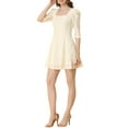 thumbnail image 5 of Allegra K Women's Square Neck Lace Puff Sleeve Dress, 5 of 6