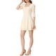 thumbnail image 5 of INSPIRE CHIC Vestido de Manga Abullonada de Encaje con Cuello Cuadrado para Mujeres Beige M, 5 of 6