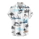 thumbnail image 3 of Mens Casual de Manga Corta Botón Abajo Camisas Gira Cuello Impresión, Camisa de Verano de Poliéster de Moda, 3 of 6