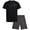 Black/Castlerock, variant on Boys Short Sets Soft Short Sleeve Kids Athletic Shirt and Basketball Shorts 2 Piece Set