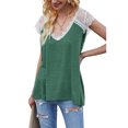 thumbnail image 4 of xiaxaixu Hauts en Dentelle Crochet pour Femmes, T-Shirts d'Été Basiques à Manches Courtes Col en V Coupe Ample, 4 of 9