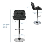 Elecwish Urban Hipster Bar Stool with 360-Degree Swivel & Adjustable Height, Black, Set of 2