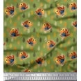 thumbnail image 1 of Soimoi Poly Georgette Fabric Feather & Bird Cartoon Print Fabric by The Yard 52 Inch Wide, 1 of 1