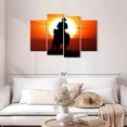 thumbnail image 2 of Elephant Stock Sunset Cowboy Wall Art - Horizontal Multi Panel Canvas - Living Room Wall Decor - Our America Multi Panel - Orange And Black Decor - 43" x 27", 2 of 8