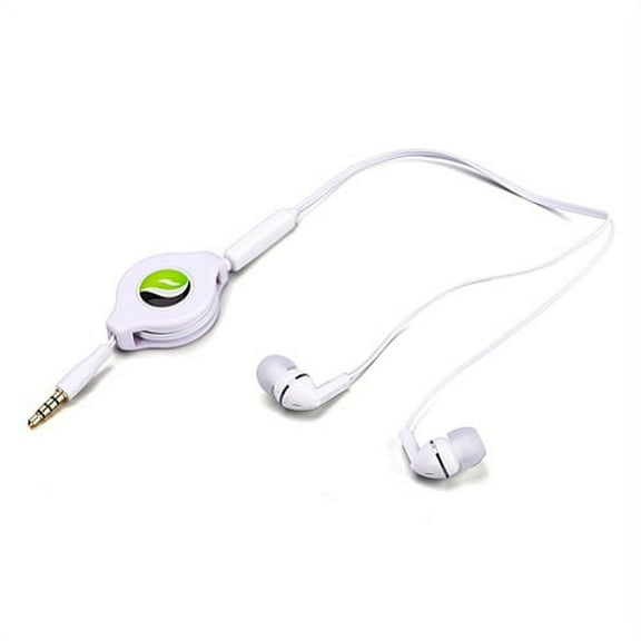 Premium Sound Retractable Headset Hands-free Earphones Mic Earbuds Headphones Wired [3.5mm] White Compatible With iPad 9.7 O1A