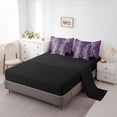 thumbnail image 5 of Erosebridal Black Purple Cheetah Print Bedding Comforter Set 7 Pieces For Teens Adults,Abstract Animal Print Full Bedding Set,Black Reversible, 5 of 6