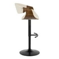 thumbnail image 5 of Curvo Adjustable Bar Stool, Chrome Bar Stools, Bar Chairs, Swivel Bar Stools, Bar Stools Set of 2 (Cream), 5 of 6