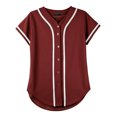 thumbnail image 4 of Ma Croix Womens Baseball Button Down Jersey Hip Hop Softball Athletic Short Sleeve Tee Sportswear, 4 of 6