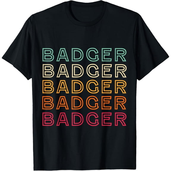 t-shirt Retro Badger Vintage Badger T-ShirtMen and women can wear, black T-shirts, gifts. Age: M,L,XL 2XL, 3XL, 4XL