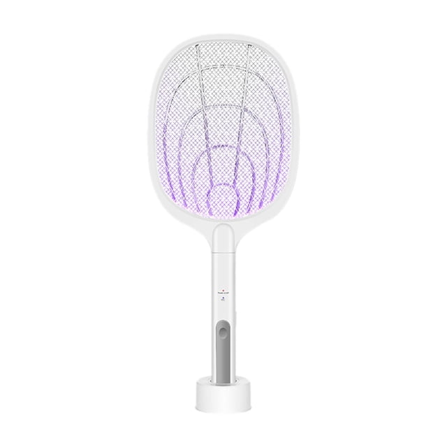 Bug Zapper, Killer - Matamoscas Eléctrico Recargable Por USB para El Hogar, Exteriores, Rejilla de 3000 V, Luz LED, Seguro Al con Malla blanco Baoblaze raqueta de bug zapper