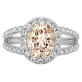 thumbnail image 7 of Solitaire with Accents Engagement Ring for Women - 2.6ct Simulated Champagne Diamond in 14K White Gold Promise Ring, 7 of 7