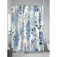 thumbnail image 5 of Fsddascl Blue Botanical Shower Curtain Set - 36" x 78" Washable Bathtub Curtain with 12 Hooks, Pastoral Spring Summer Leaf Waterproof Fabric Stall Shower Curtains for Bathroom/Bathtub Décor, 5 of 6