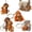 4pcs -Mix, variant on Protect Punch The Monkey Keychain, 3D Resin Cute Monkey Holding Plush Toy Hanging Keychains for Backpack Purse Car Keys Gift