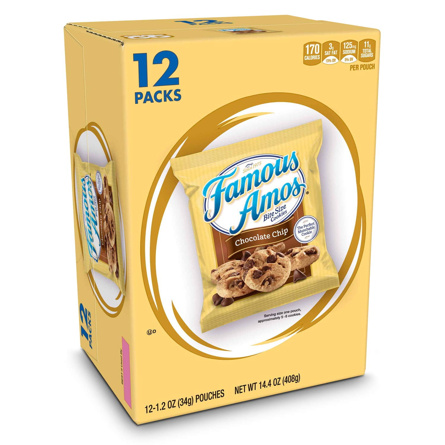 Famous Amos cookies. Размер cookie