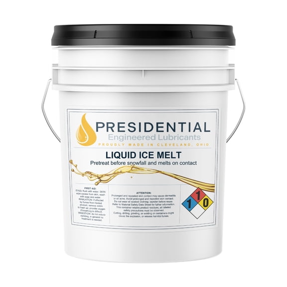 Presidential Liquid Ice Melt – Pre-Treatment & Deicer – Safe on Plants & Metal – 45lb Pail