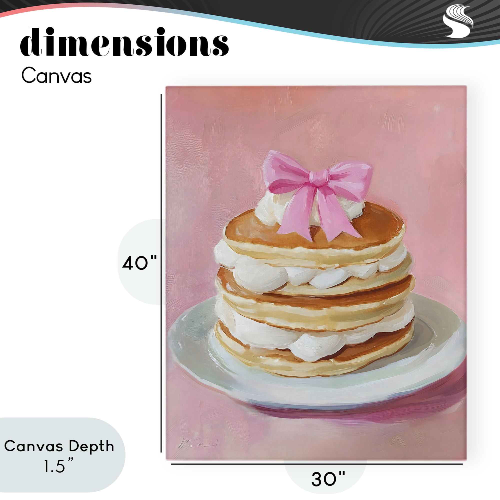 Stupell Industries Coquette Pancakes with Whipped Cream Canvas Wall Art, design by The Prints Vibe