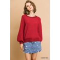 thumbnail image 3 of Puff Sleeve Boat Neck Sweater - Mocha, S, 3 of 10