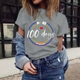 thumbnail image 2 of IROINNID Women's Casual Fashion T-shirt Short Sleeve Round Neck Happy 100th Day Of School Printed Tops, 2 of 7