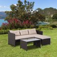 thumbnail image 1 of Outsunny 3pc Patio Rattan Sofa Set, 1 of 10